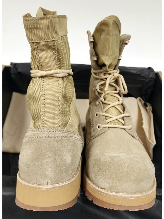 Belstaff Storm Men\'s Lace Up Combat Ankle Boots in Beige Suede Size 12